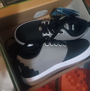 Black and Gray Kids Minecraft HeeleySneakers